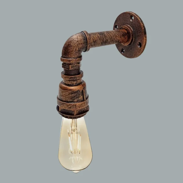 Retro industrial Pipe lighting sconce water pipe wall light steam punk~1504 - Image 22