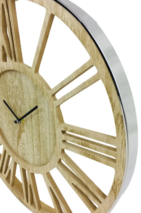 Wooden Silver Clock 40cm - Image 2