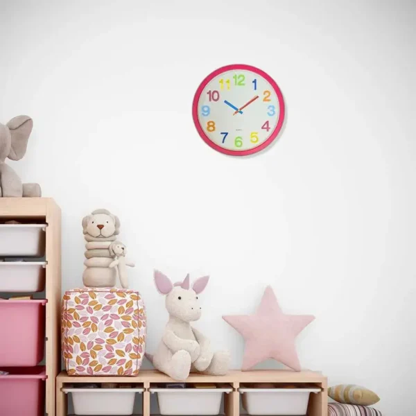 Kids Room Colorful Round Ticking Number Quartz Childrens Clock ~ 5172 - Image 2