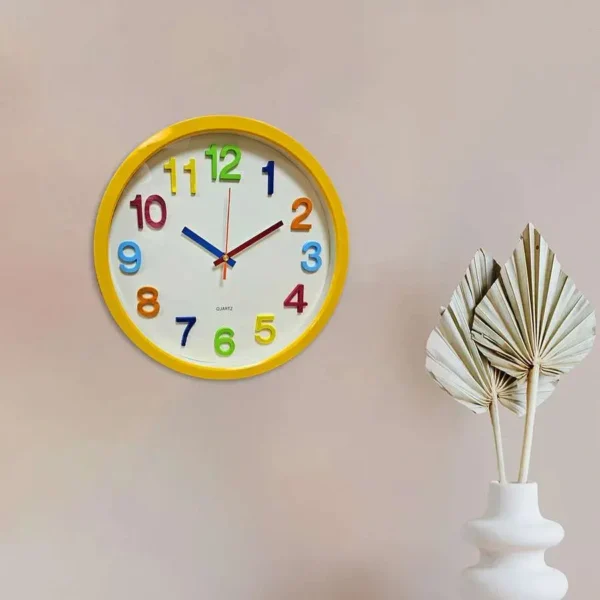 Kids Room Colorful Round Ticking Number Quartz Childrens Clock ~ 5172 - Image 13