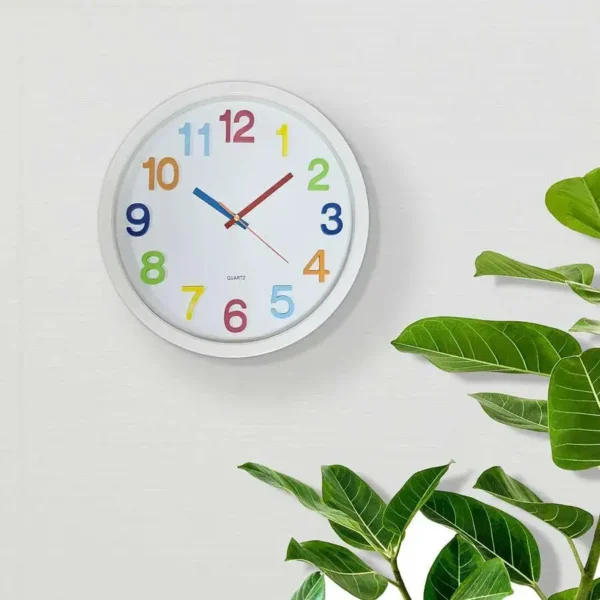 Kids Room Colorful Round Ticking Number Quartz Childrens Clock ~ 5172 - Image 14