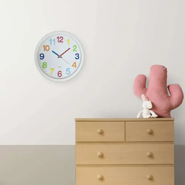 Kids Room Colorful Round Ticking Number Quartz Childrens Clock ~ 5172 - Image 15