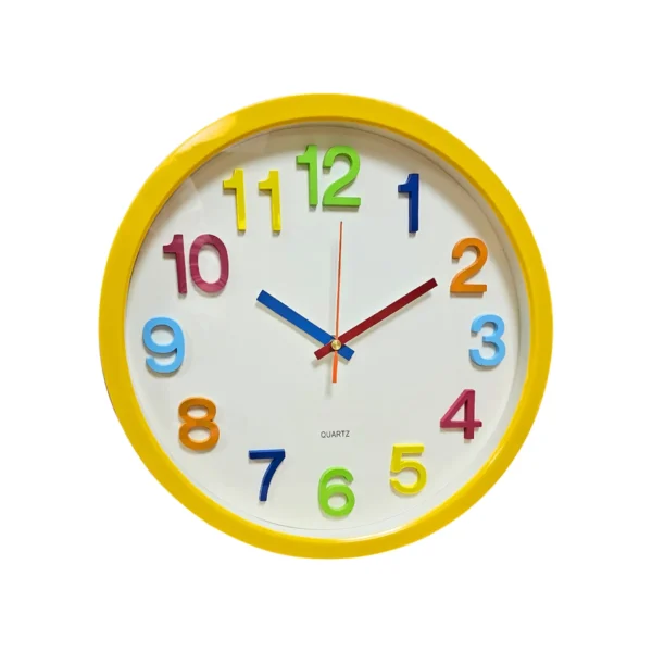 Kids Room Colorful Round Ticking Number Quartz Childrens Clock ~ 5172 - Image 5