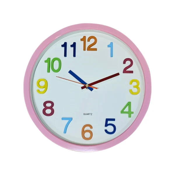 Kids Room Colorful Round Ticking Number Quartz Childrens Clock ~ 5172 - Image 3