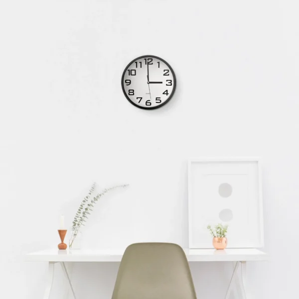 Trendy Without Ticking Noises Black Minimalist Round Wall clock~5174 - Image 7