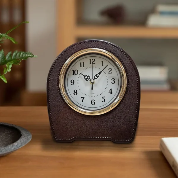 Indoor Mantel Leather Living Room Desktop Table Clock~5401 - Image 15