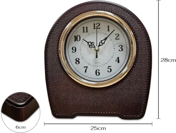 Indoor Mantel Leather Living Room Desktop Table Clock~5401 - Image 14