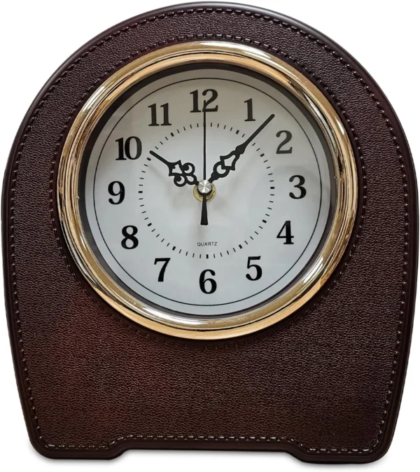 Indoor Mantel Leather Living Room Desktop Table Clock~5401 - Image 4