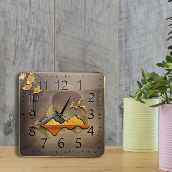 Minimalist Painting Square Shaped Metal Analog Clock ~5205 - Image 2