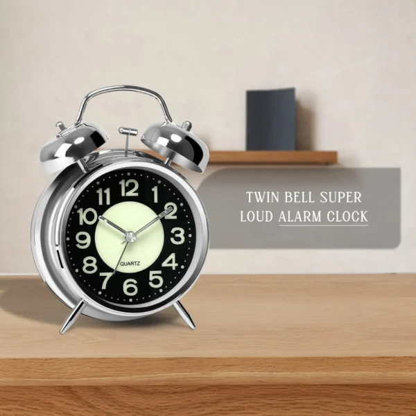 Round Shape Retro Twin bell Loud Bedside Alarm clock~5221 - Image 7