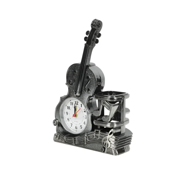 Violin Shape Mini Alarm Clock & Pen Holder for Home Decorations ~5225 - Image 5