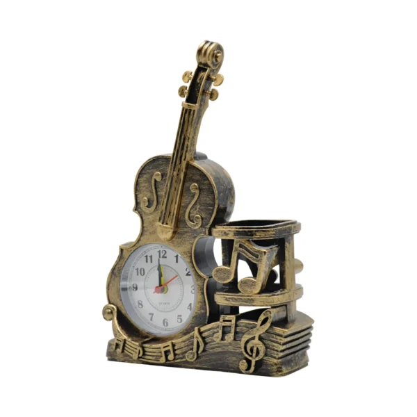 Violin Shape Mini Alarm Clock & Pen Holder for Home Decorations ~5225 - Image 8