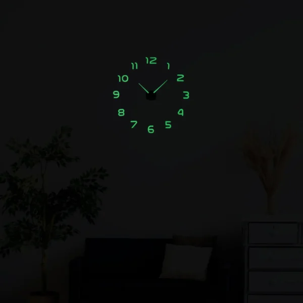 Modern Frameless 3D Dark Glow Wall Clock ~5405 - Image 2