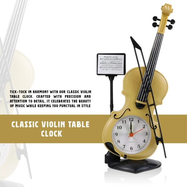 Violin Design Alarm Clock-Creative Bedside Clock for Music Lovers~5224 - Image 10