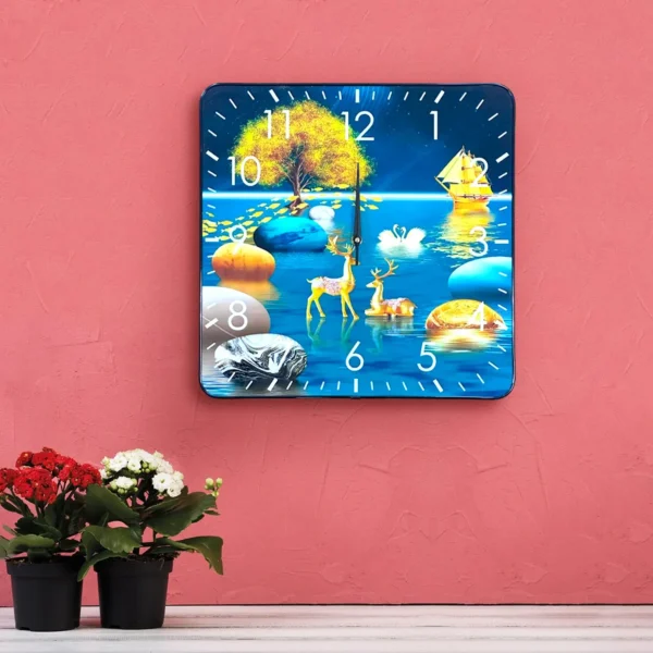 Minimalist Painting Square Shaped Metal Analog Clock ~5205 - Image 14