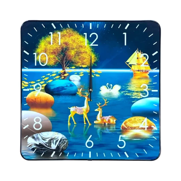 Minimalist Painting Square Shaped Metal Analog Clock ~5205 - Image 5