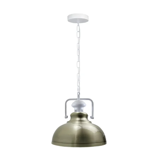 Industrial vintage Retro Indoor Hanging Ceiling Metal Green Brass Pendant Light E27 UK Holder~3843 - Image 2