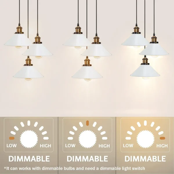 Industrial Vintage Metal Pendant Light Shade Chandelier Retro Ceiling White LampShade~3862 - Image 5