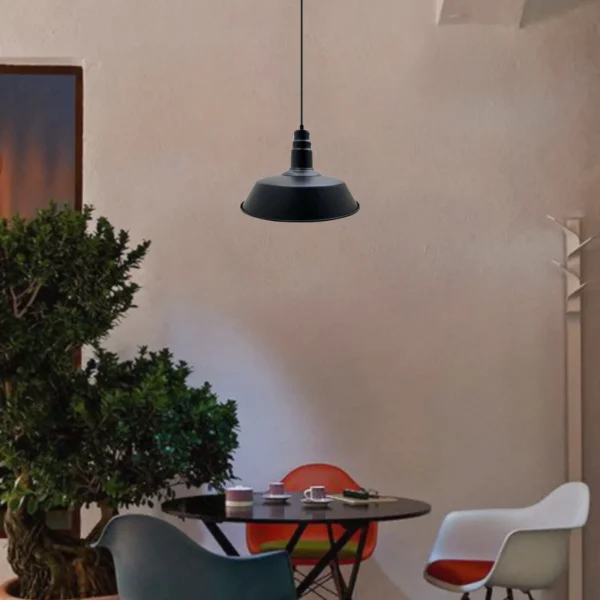 Industrial Vintage Retro Barn slotted shape Black Metal Ceiling Pendant Lights E27~3993 - Image 8