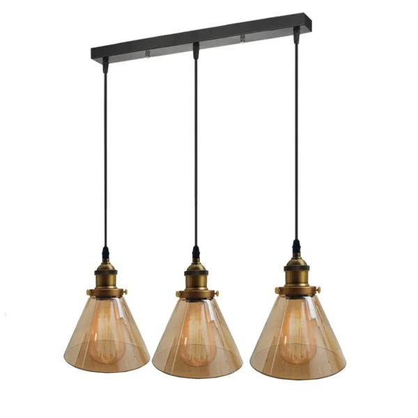 Industrial Retro Pendant Light Suspended Cluster Lights Style Glass Lamp Shade~2605 - Image 3