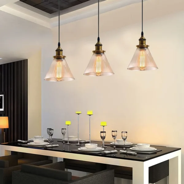 Industrial Retro Pendant Light Suspended Cluster Lights Style Glass Lamp Shade~2605 - Image 7