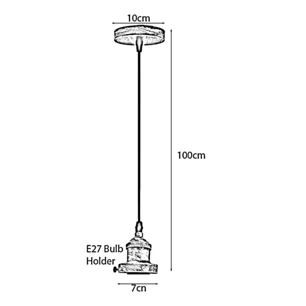 E27 Ceiling Rose Light Fitting Vintage Industrial Pendant Lamp Bulb Holder Light ~2208 - Image 2