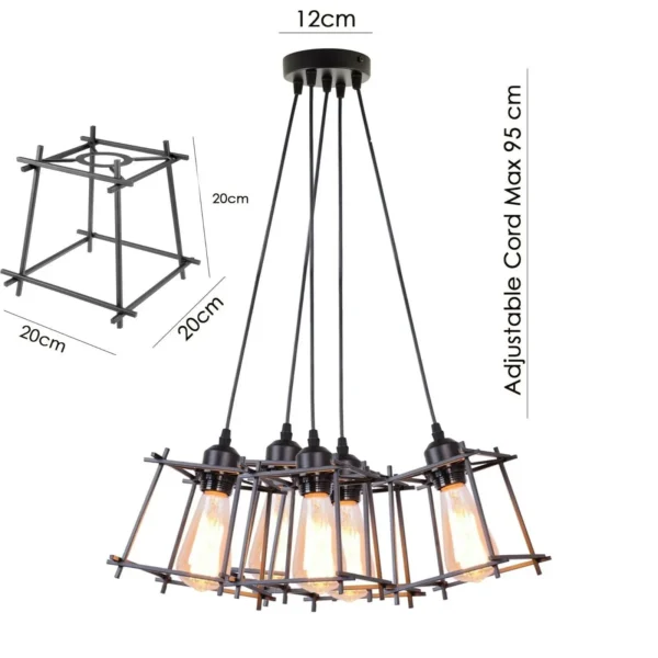 Vintage Industrial Retro Ceiling Light Cage Loft Chandelier Pendant Light Lamp~2143 - Image 4