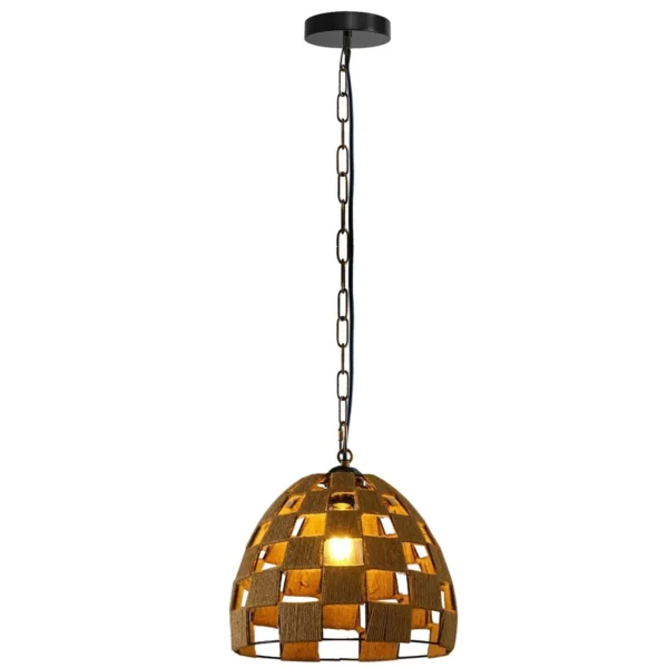 Dome Shape Ceiling Pendant Light Hemp Rope Hanging Light E27 Lamp Shade~1535 - Image 2