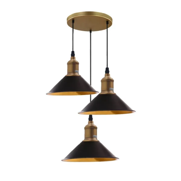 Three Outlet Black Pendant Light 3 Lights Modern Drop Hanging Light~1508 - Image 4