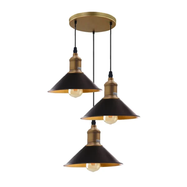 Three Outlet Black Pendant Light 3 Lights Modern Drop Hanging Light~1508 - Image 5