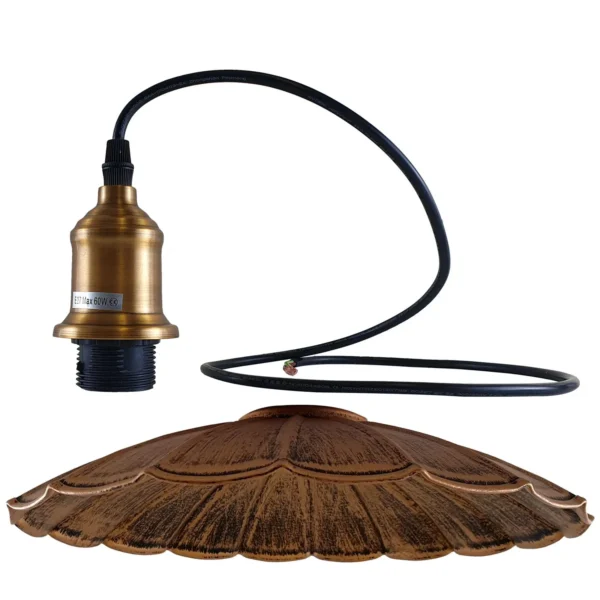 Brushed Copper Wavy Metal Ceiling Pendant Light~1484 - Image 3