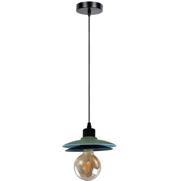 Double Shade Black And Blue Ceiling Hanging Pendant Light~1430 - Image 7