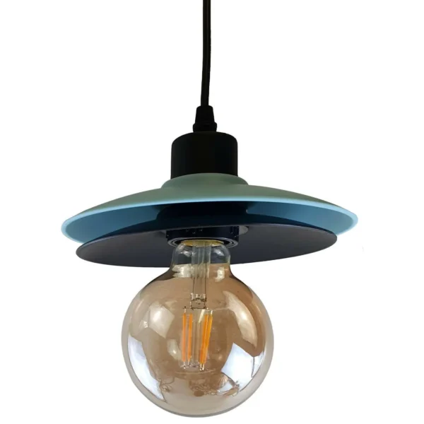 Double Shade Black And Blue Ceiling Hanging Pendant Light~1430 - Image 8