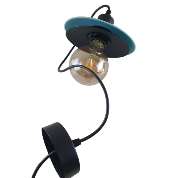 Double Shade Black And Blue Ceiling Hanging Pendant Light~1430 - Image 9