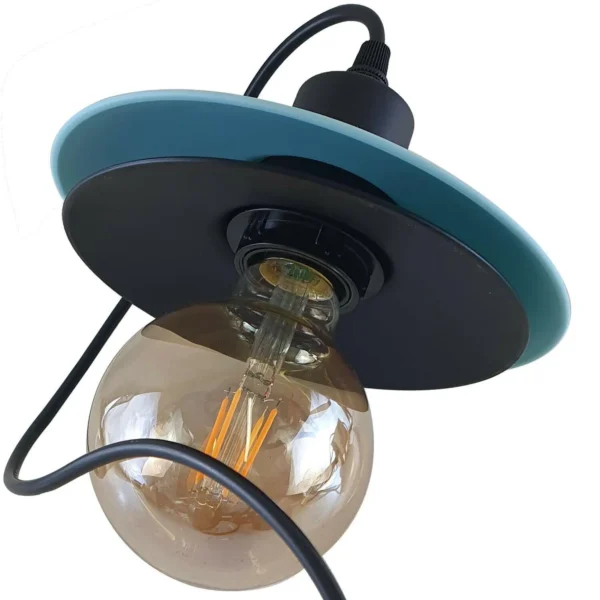 Double Shade Black And Blue Ceiling Hanging Pendant Light~1430 - Image 10