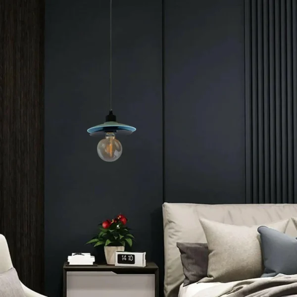 Double Shade Black And Blue Ceiling Hanging Pendant Light~1430 - Image 5