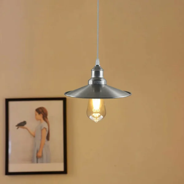 Industrial Pendant Light, Metal Hanging Ceiling Lights Fixture with Metal Flat Shade~1275