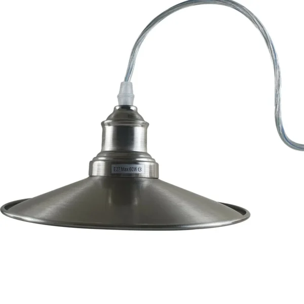 Industrial Pendant Light, Metal Hanging Ceiling Lights Fixture with Metal Flat Shade~1275 - Image 5