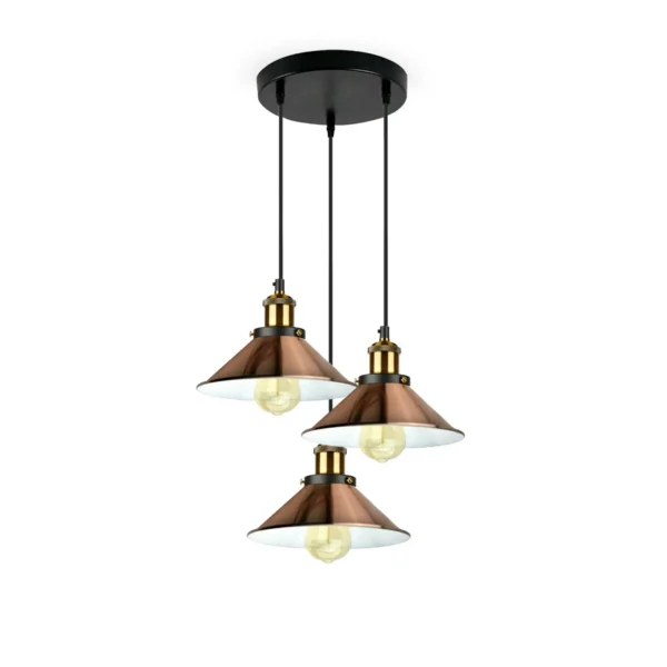 Industrial Vintage Metal Pendant Light Shade Chandelier Retro Ceiling White LampShade~3862 - Image 11