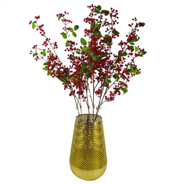 Artificial Red Christmas Berry Spray Branches 6 x 80cm - Image 2