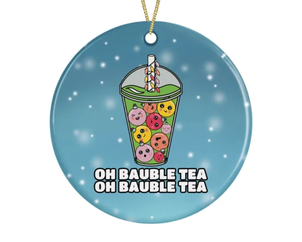 Funny Boba Bubble Tea Christmas Tree Decoration - Image 2