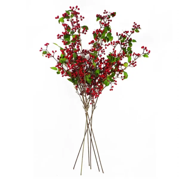 Artificial Red Christmas Berry Spray Branches 6 x 80cm Botanik