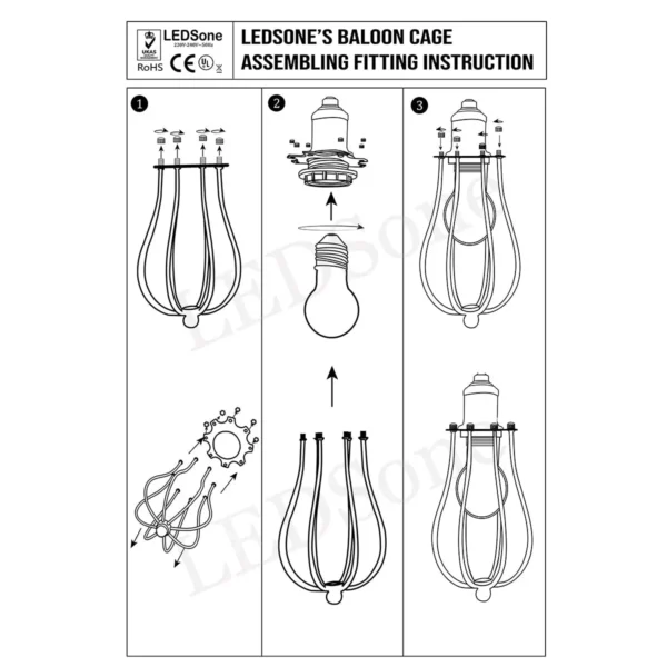 Balloon Wire Cage Lighting Lampshade~2839 - Image 6