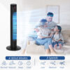HOMCOM 38" Oscillating Tower Fan with Remote Control, 3 Speed 4 Modes, LCD panel, 12-Hour Timer, Slim Cooling Fan for Home Bedroom Office, Black - Image 3