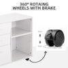 HOMCOM Freestanding Printer Stand Unit Office Desk Side Mobile Storage w/ Wheels 3 Drawers, 2 Open Shelves Modern Style 80L x 40W x 65H cm - White - Image 4