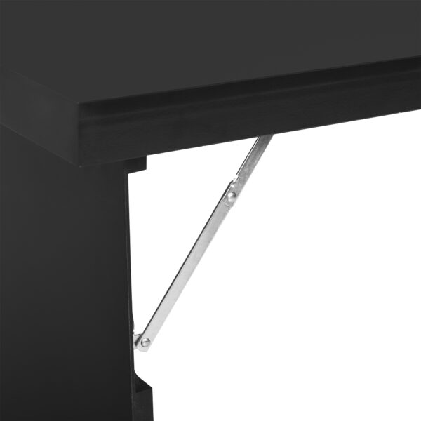 HOMCOM Folding Wall-Mounted Drop-Leaf Table, Convertible Wall Table With Chalkboard and Storage Shelf, Multifunctional Floating Desk for Home Office, Black - Image 7