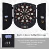HOMCOM Electronic Dartboard Set 26 Games and 185 Variations with 6 Darts and Cabinet to Stroage Multi-Game Option Ready-to-Play - Image 4