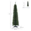 HOMCOM 7ft Unlit Artificial Christmas Tree, Pencil Slim Xmas Tree with Solid Stand and Realistic Branches, Green - Image 2