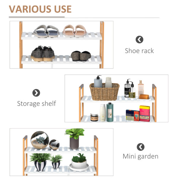 HOMCOM 4 Tier Shoe Racks Storage Stand Shelf Organizer Wood Frame 78 x 68 x 26 cm Hallway Furniture - Image 6