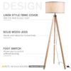 HOMCOM 5FT Elegant Wood Tripod Floor Lamp Free Standing E27 Bulb Lamp Versatile Use For Home Office - Beige - Image 3